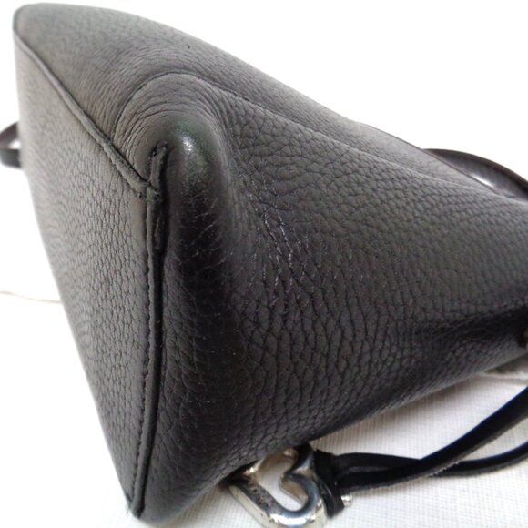 VTG BRIGHTON Organizer Black & Brown Leather Croc Embossed Shoulder Bag Purse - Picture 8 of 16